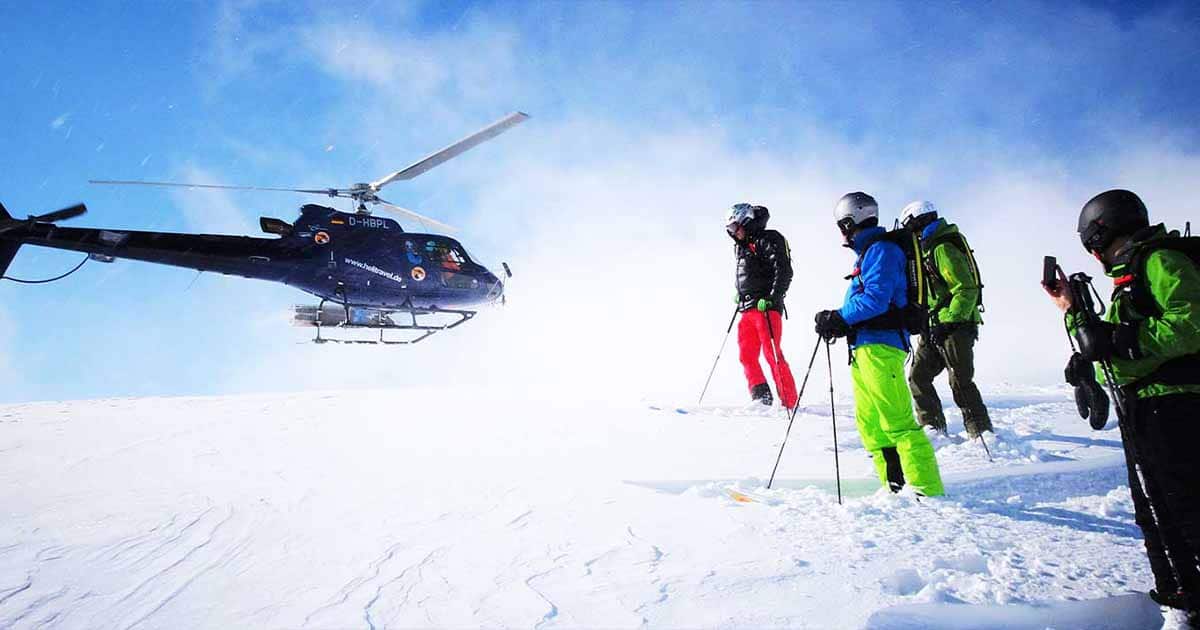 سفانيتي في جورجيا و جبال الألب في النمسا ورياضة التزلج بالهليكوبتر