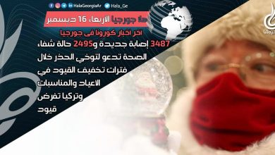 اخر اخبار كورونا في جورجيا الآن 16 ديسمبر لحظة بلحظة و أرمينيا أذربيجان تركيا