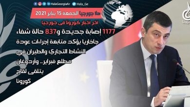 اخر اخبار كورونا في جورجيا الآن 15 يناير لحظة بلحظة و أرمينيا أذربيجان تركيا