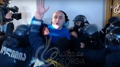 لحظة اعتقال نيكا ميليا - زعيم الحركة الوطنية المتحدة المعارضة في جورجيا