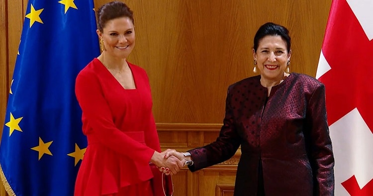رئيسة جورجيا بلقاء حصري مع ولي عهد السويد  1