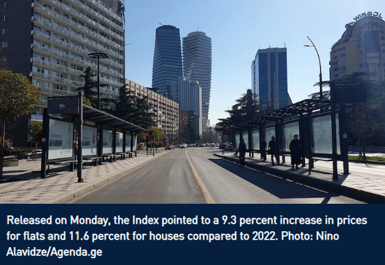 أسعار الشقق والمنازل في عاصمة جورجيا "تبليسي" تستمر بالارتفاع، لتسجل زيادة قدرها 9.3 بالمئة في الربع الأول من عام 2023 مقارنة بالعام الماضي. 1